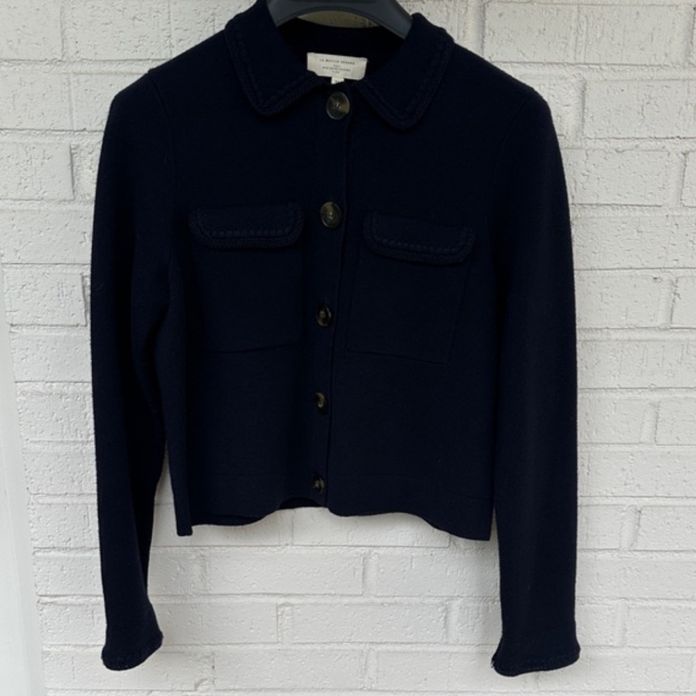 š«š¦Sezane BETTY CARDIGAN in NAVY CROCHET Women's sweater Jacket - Picture 5 of 16